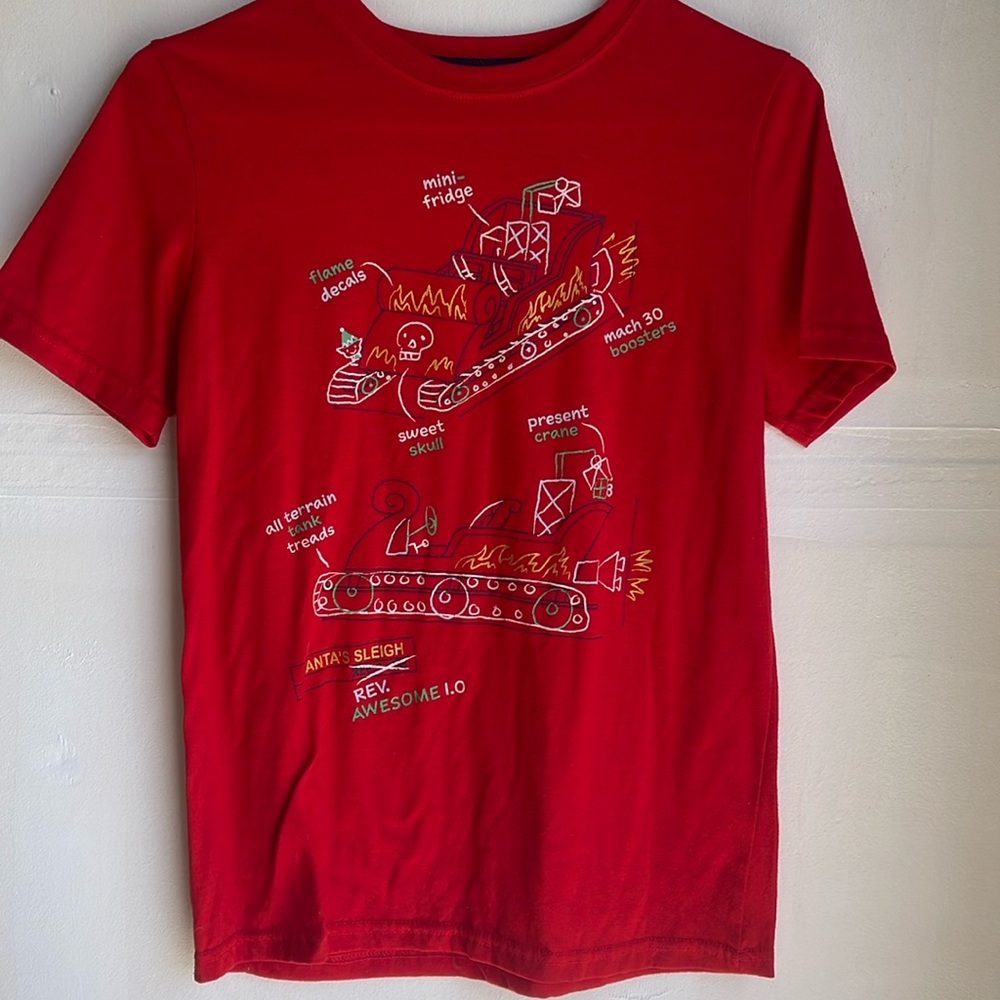 Red pajama top. Extra large. 100% cotton. Pre-washed.